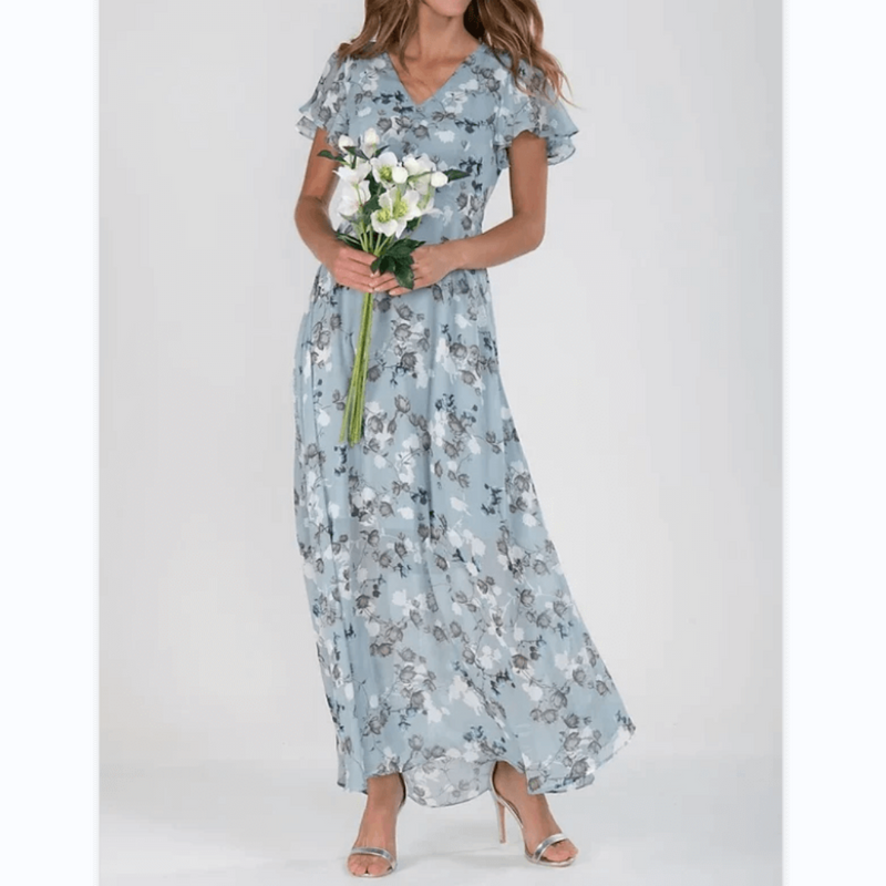 Dames zomer formele bloemrijke bruidsgastjurk | Maxi