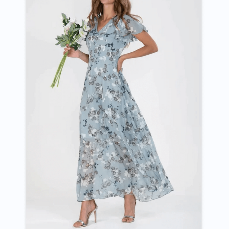 Dames zomer formele bloemrijke bruidsgastjurk | Maxi