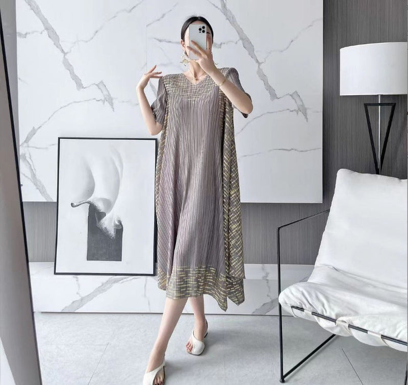 Anna™ Vintage Geplooide Jurk