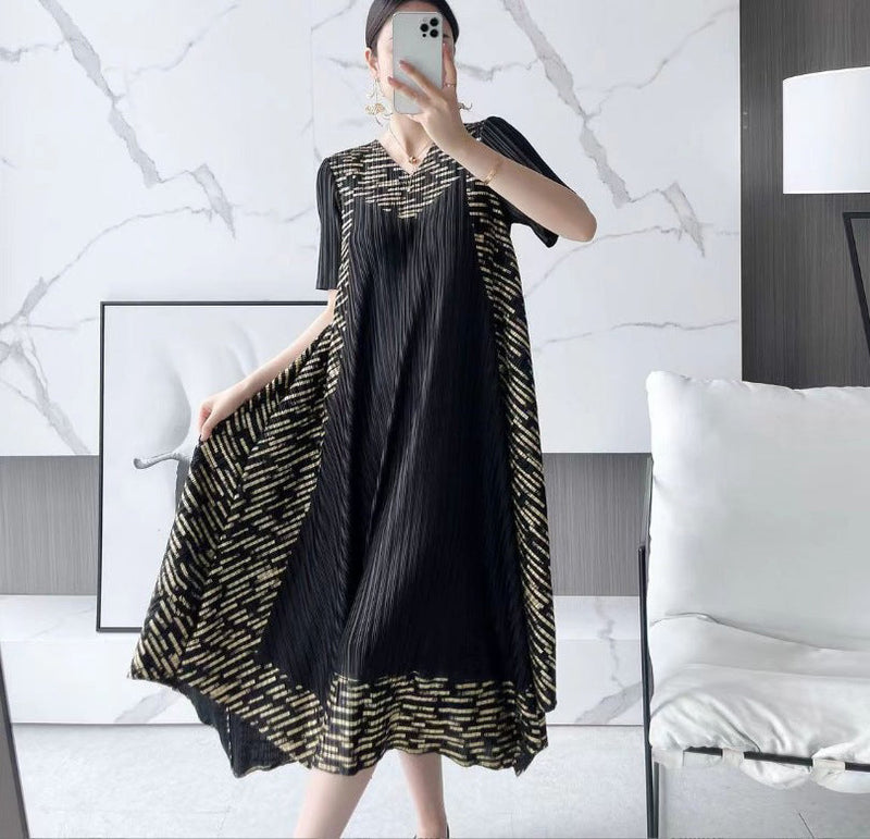 Anna™ Vintage Geplooide Jurk