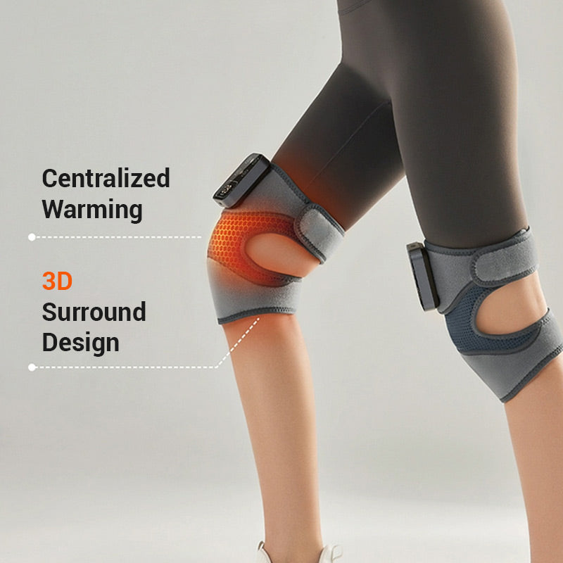 Kniebrace met Warmte en Massage | Verstelbare Pasvorm | USB-Voeding