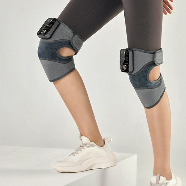 Kniebrace met Warmte en Massage | Verstelbare Pasvorm | USB-Voeding