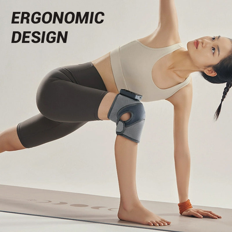 Kniebrace met Warmte en Massage | Verstelbare Pasvorm | USB-Voeding