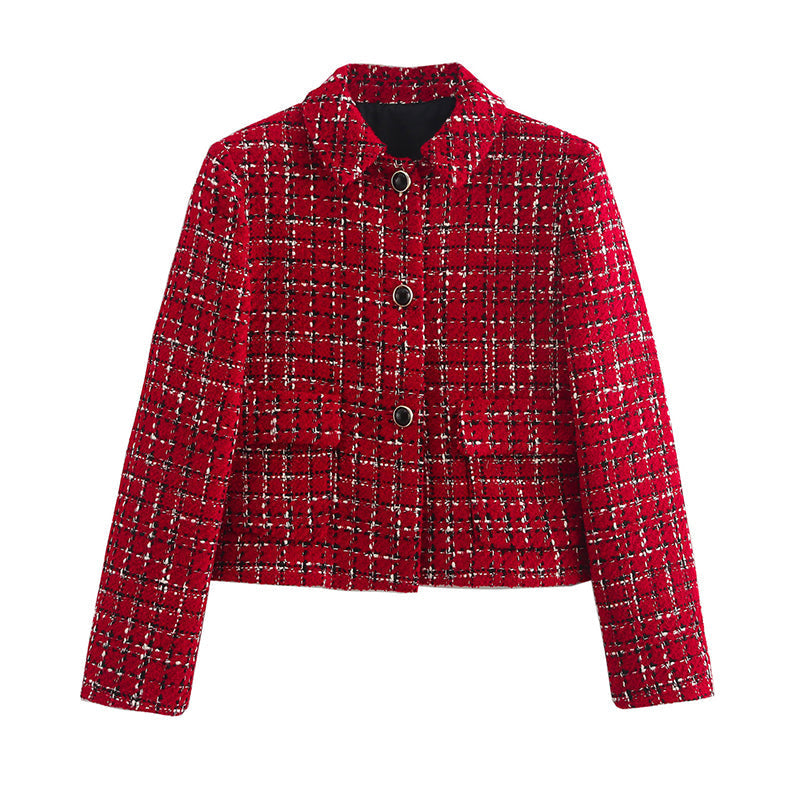 Claire™ Geruite Blazer en Schort Set