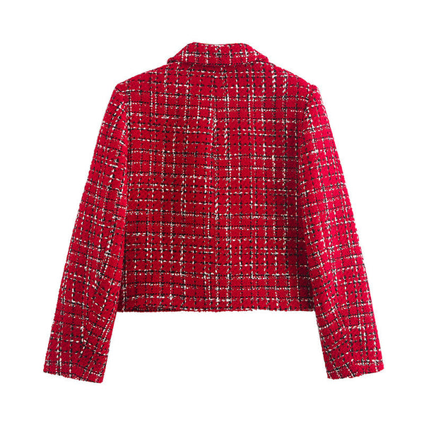 Claire™ Geruite Blazer en Schort Set