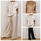 Doris™ Satijnen Blouse en Broek Set