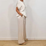 Doris™ Satijnen Blouse en Broek Set