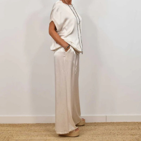 Doris™ Satijnen Blouse en Broek Set