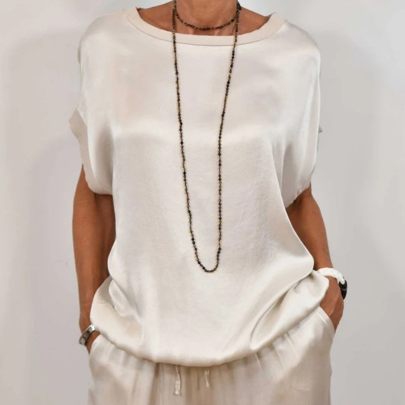 Doris™ Satijnen Blouse en Broek Set