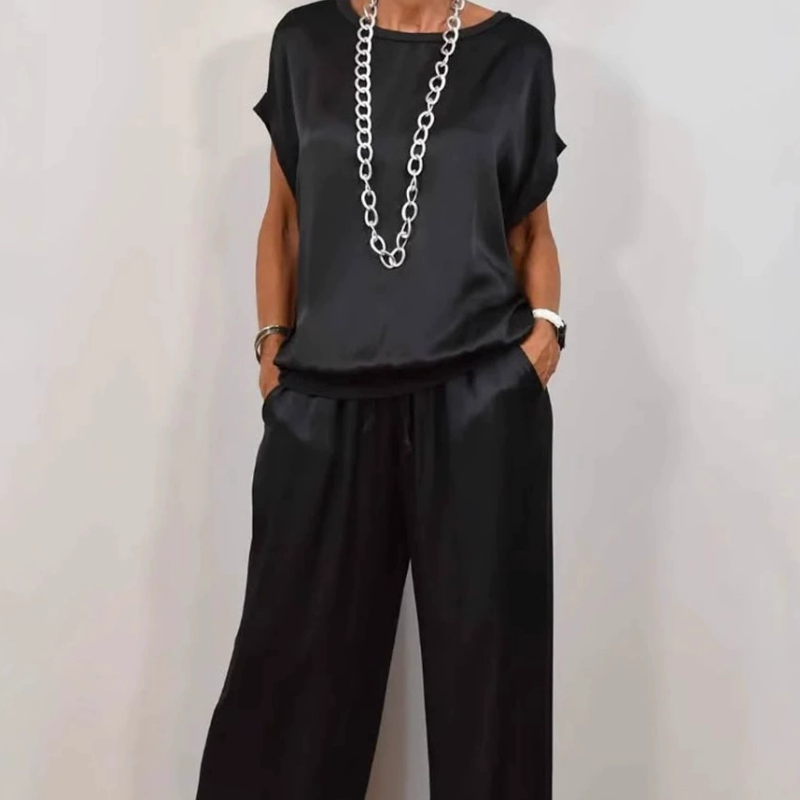 Doris™ Satijnen Blouse en Broek Set