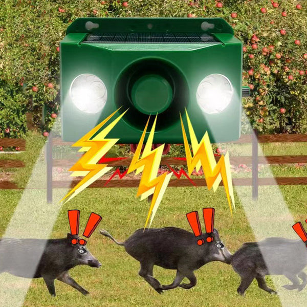 Solar Afweerapparaat | Zonne-energie | Knipperlicht & Geluidsalarm | Weerbestendig