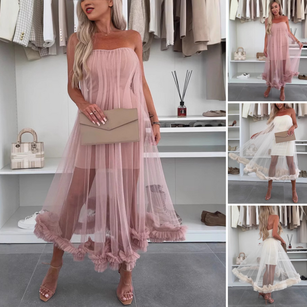 Karina™ Strapless Jurk met Tule Lagen