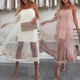 Karina™ Strapless Jurk met Tule Lagen