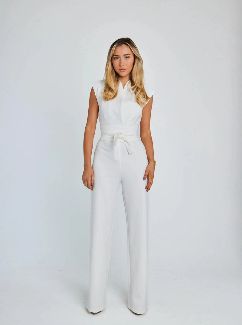 Dolores™ Klassieke Monochrome Jumpsuit Met Lage Hals