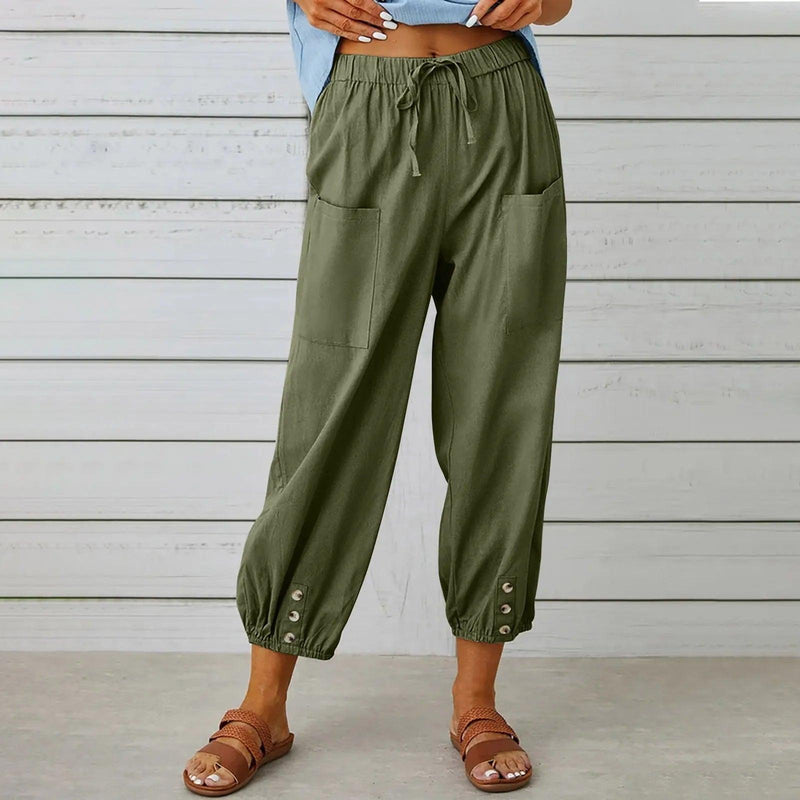Adelheid™ Zomer katoenen linnen broek